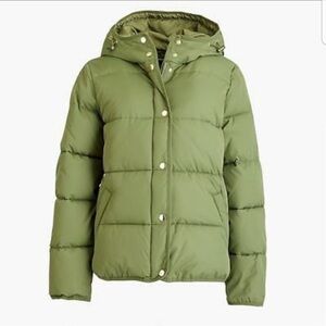 J. Crew Mercantile Olive Green Puffer Jacket